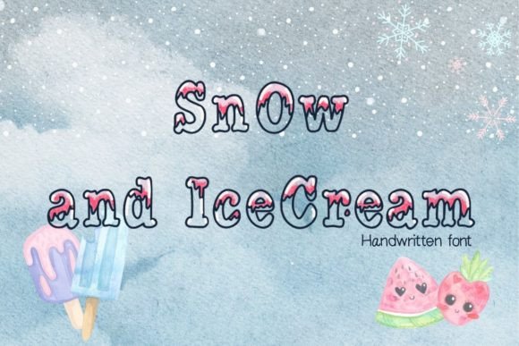 Snow and Icecream Font for Handmade Creations
